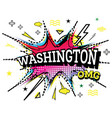 washington comic text in pop art style isolated vector image