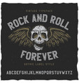 rock and roll label font vector image