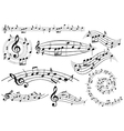 music design elements with notes - set vector image