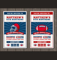 vertical football invite tickets vector image vector image