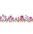 cute floral summer horizontal pattern doodle vector image