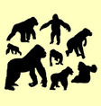 gorilla wild animal silhouette vector image