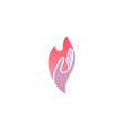 logo hand and flame gesture fire vector image
