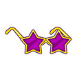 star glasses colorful cute icon vector image