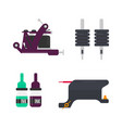tattoo equipment and professional bottles with ink vector image