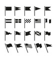flag icons black isolated flags pennant icon vector image