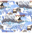 hello winter winter landscape with houses vector image