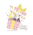 happy friends making surprise for birthday party vector image vector image