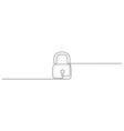 one continuous line drawing of padlock outline vector image