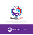peacock bird logo design vector image vector image