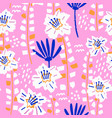 seamless tropical pattern with hand drawn plants vector image