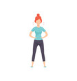 angry furious young woman in casual clothes vector image