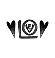 love text with hearts vector image
