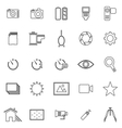 camera line icons on white background vector image