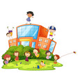 children playing at school vector image vector image