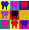 tooth sign pop-art style icons set vector image