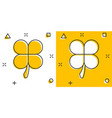 four leaf clover icon in comic style st patricks vector image vector image