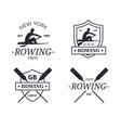 rowing team logo emblem of crew vector image vector image