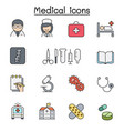 medical color line icon set vector image