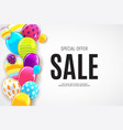 sale banner with floating balloons vector image vector image