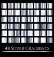 set of silver gradients large collection vector image