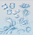 set water splashes and flows vector image