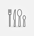 fork knife and spoons concept linear icon vector image