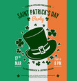 saint patrick party poster design vector image