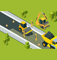 asphalt street roller urban paved road laying vector image