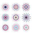boho sun icons vector image