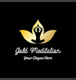 elegant luxury golden lotus yoga meditation logo vector image vector image
