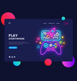 gamer website concept banner design vector image