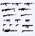 guns detailed silhouettes vector image