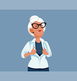 super grandma opening her shirt superhero style vector image vector image