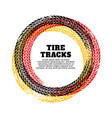 tire track circle frame background vector image