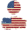 american round and square grunge flags vector image