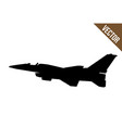 fighter jet f-16 silhouette vector image vector image