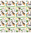 funny guinea pig on white background seamless vector image