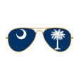cool sunglasses with south carolina state flag vector image