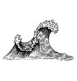 sea waves in engraving style design element vector image vector image