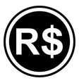 sign the brazil currency brazil real vector image vector image