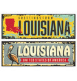 louisiana signs set with state map vector image vector image