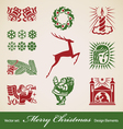 christmas decoration set vector image