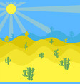 desert wavy landscape with dunes vector image