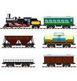 old steam locomotive with wagons vector image