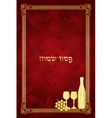 passover red gold background vector image vector image