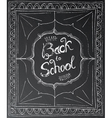 back to school chalk lettering on black background vector image