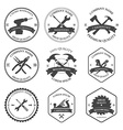 carpentry tools labels and design elements vector image