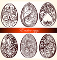 easter eggs set from swirls vector image