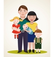 happy family parents with three children vector image vector image